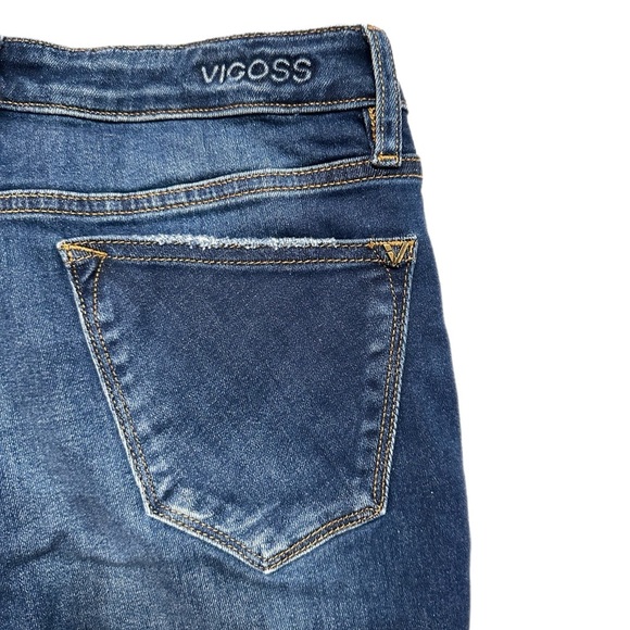 VIGOSS ~ Women's Dark Wash Distressed Denim Skinny Jeans size 27 - Picture 6 of 7
